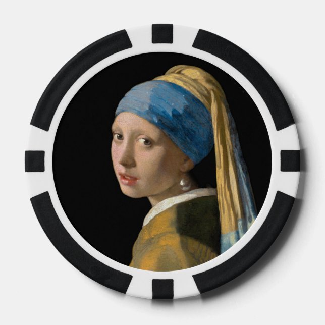 Fichas De Póquer Johannes Vermeer, Chica de Pearl Earring (Anverso)