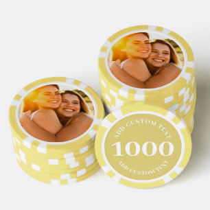 Fichas De Póquer Juego de 1000 con números amarillos de foto person
