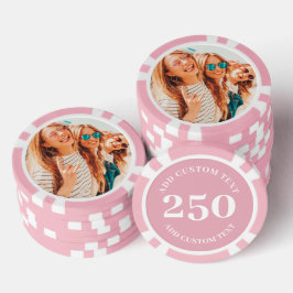Fichas De Póquer Juego de 250 Value Personalizado Photo Pink