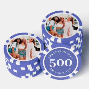 Fichas De Póquer Juego de 500 Value Personalizado Photo Purple