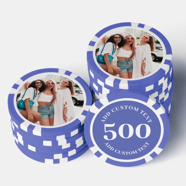 Fichas De Póquer Juego de 500 Value Personalizado Photo Purple (Pila)