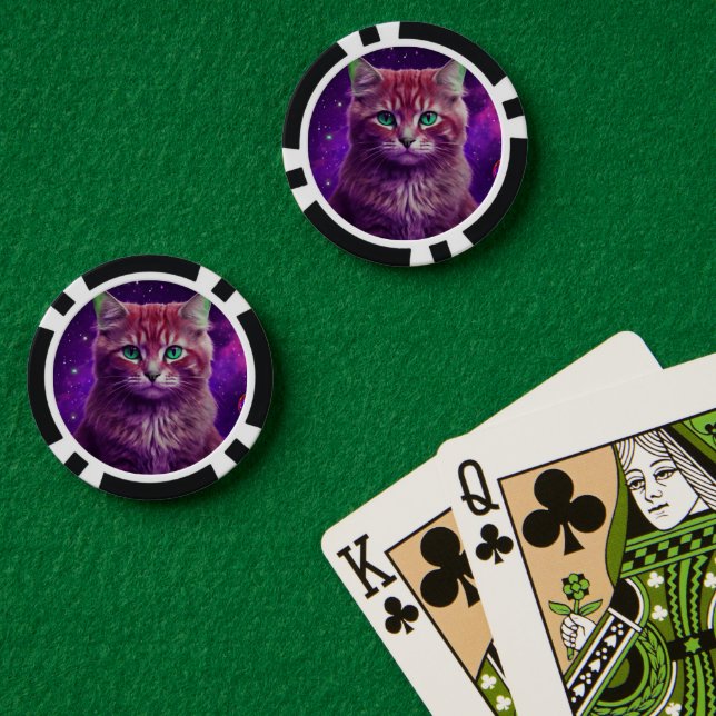 Fichas De Póquer Juego de diseño felino único (Mesa de Poker (Doble))
