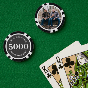 Fichas De Póquer Juego de valor personalizado de Photo Black 5000