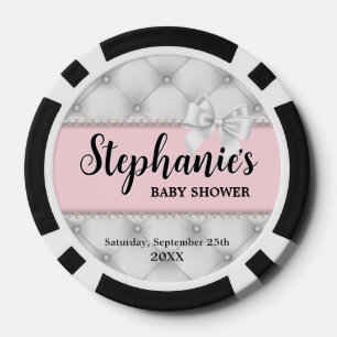 Fichas De Póquer Juegos de Baby Shower Pink Fancy Tiffany Pearls