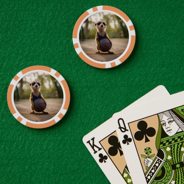Fichas De Póquer Jugador Junior de Baloncesto de Suricata, (Mesa de Poker (Doble))