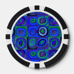 Fichas De Póquer Kandinsky Farbstudie Blue Quadrate Square Circle