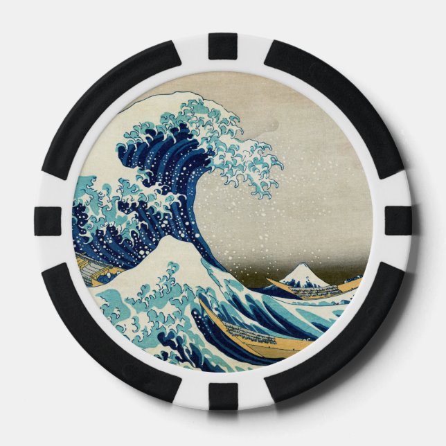 Fichas De Póquer Katsushika Hokusai - La gran ola de Kanagawa (Anverso)
