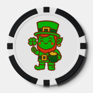 Fichas De Póquer Kawaii Lucky Leprechaun