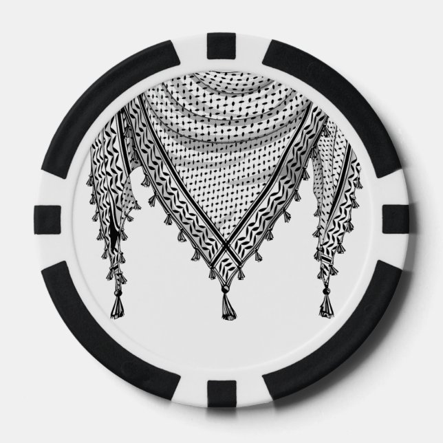 Fichas De Póquer Keffiyeh palestino Scarf tejido tradicional (Anverso)