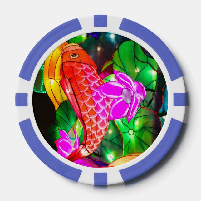 Fichas De Póquer Koi Iluminados (Anverso)