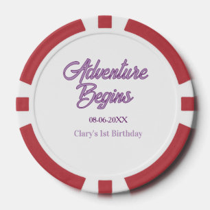 Fichas De Póquer La aventura comienza cumpleaños 1er nombre fecha s