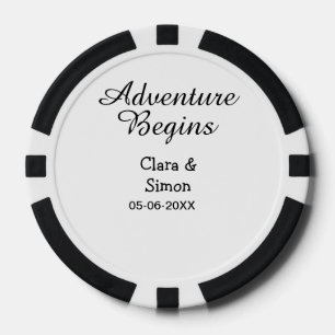 Fichas De Póquer La aventura comienza nombre de la pareja de casado
