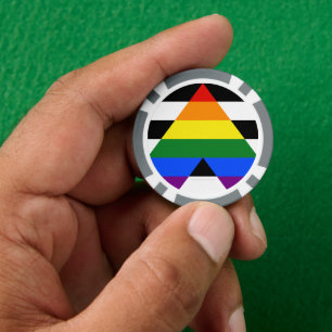 Fichas De Póquer La bandera de aliado heterosexual de SlipperyJoe c