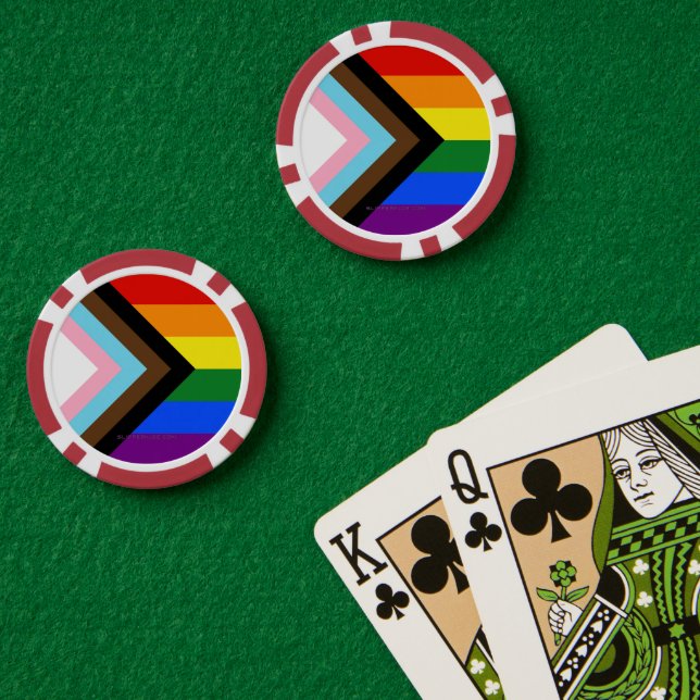 Fichas De Póquer La bandera del orgullo progresista de SlipperyJoe  (Mesa de Poker (Doble))