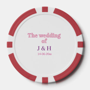 Fichas De Póquer La boda de la letra inicial del nombre de la parej