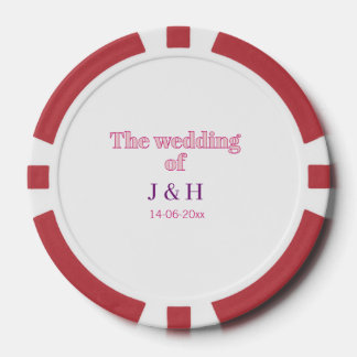 Fichas De Póquer La boda de la letra inicial del nombre de la parej