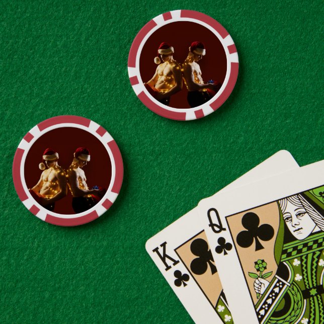 Fichas De Póquer La Navidad de hombres espalda con espalda sin cami (Mesa de Poker (Doble))