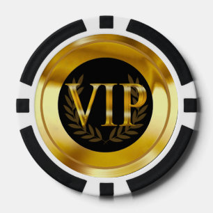 Fichas De Póquer Lágrima VIP Wreath Las Vegas dorado negro