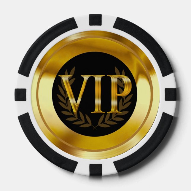 Fichas De Póquer Lágrima VIP Wreath Las Vegas dorado negro (Anverso)