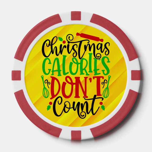 Fichas De Póquer Las calorías de Navidad no cuentan-50258 (Anverso)