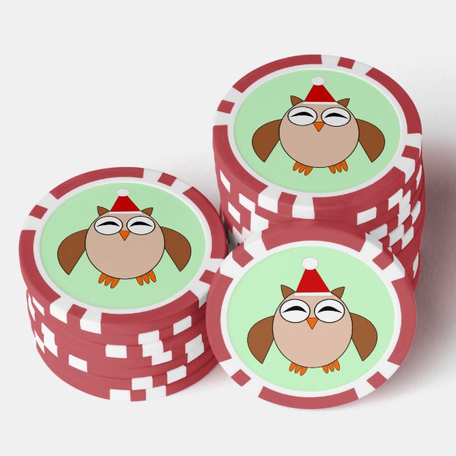 Fichas De Póquer Lechuza de Navidades Cute (Pila)