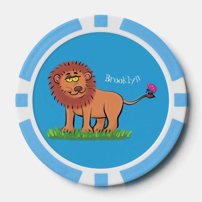 Fichas De Póquer León feliz con ilustracion personalizado de maripo (Anverso)