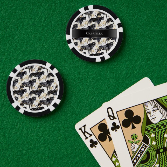 Fichas De Póquer Leopardos negros (Mesa de Poker (Doble))