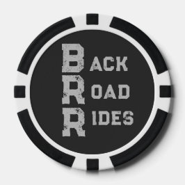 Fichas De Póquer Letras grises con el logotipo "Back Road Rieds"