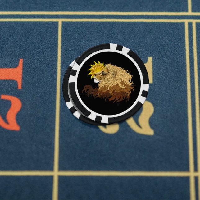 Fichas De Póquer Lion Black Yellow Mandala Sun (Subido por el creador)
