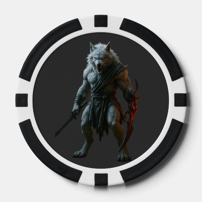 Fichas De Póquer Lobo Ártico (Anverso)