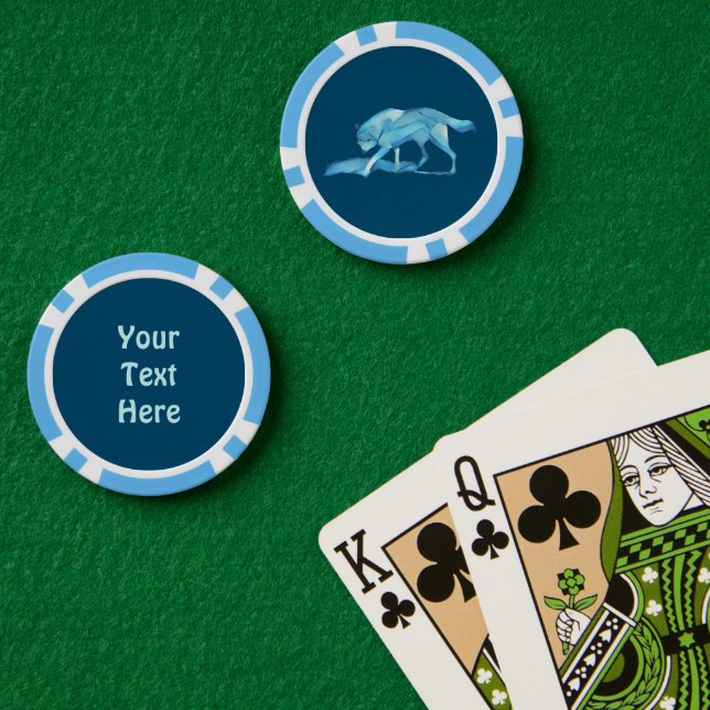 Fichas De Póquer Lobo azul (Mesa de Poker (Doble))