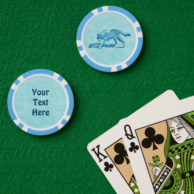 Fichas De Póquer Lobo azul (Mesa de Poker (Doble))