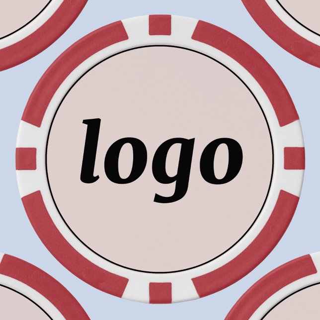 Fichas De Póquer Logo Business Promotional Branding Blush Pink (Simple logo blush pink business branding promotional poker chip)