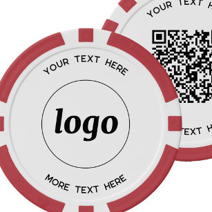 Fichas De Póquer Logotipo Código QR y promoción de negocios de text