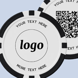Fichas De Póquer Logotipo Código QR y promoción de negocios de text