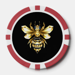 Fichas De Póquer Logotipo de Relieve metalizado dorado falso poligo