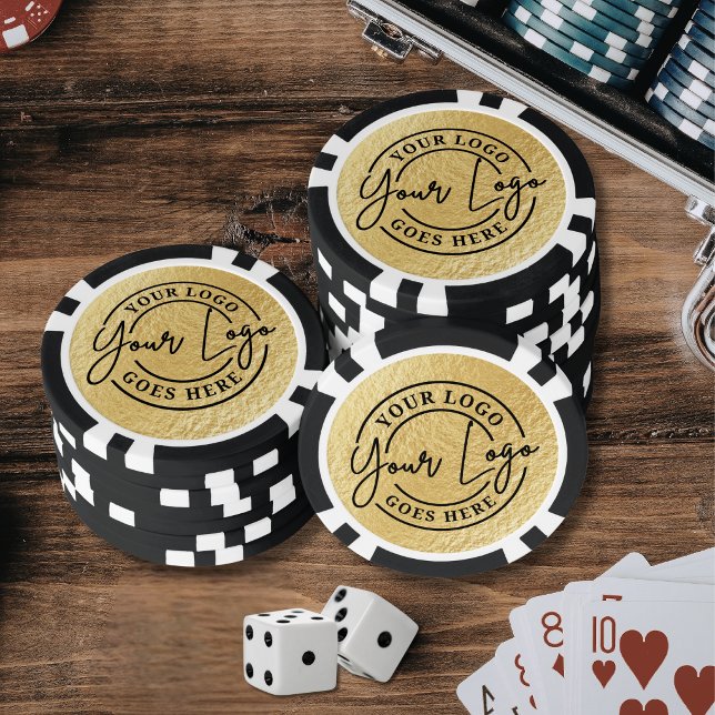Fichas De Póquer Logotipo personalizado oro (Custom Logo Gold Poker Chips )