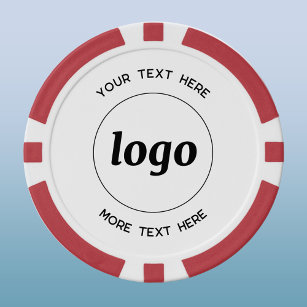 Fichas De Póquer Logotipo simple y promoción de negocios de texto