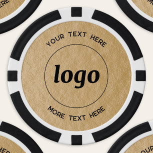 Fichas De Póquer Logotipo Simple y Texto Empresarial Promocional Do