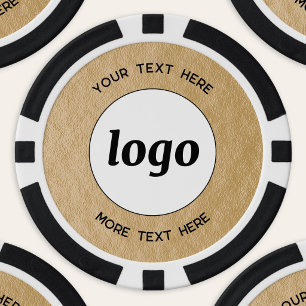Fichas De Póquer Logotipo Simple y Texto Empresarial Promocional Do