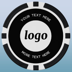Fichas De Póquer Logotipo Simple y Texto Promocional Empresarial