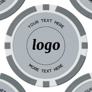 Fichas De Póquer Logotipo y texto comercial promocional en polvo az