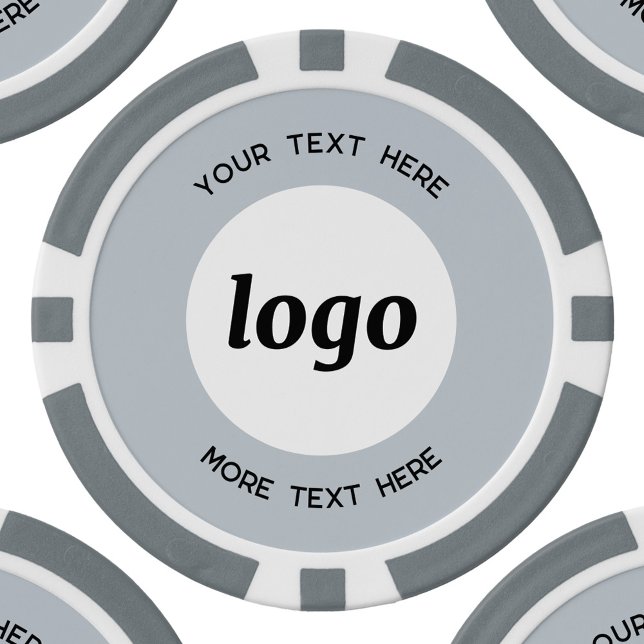 Fichas De Póquer Logotipo y texto comercial promocional en polvo az (Logo and custom text professional business promotional poker chip)