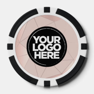 Fichas De Póquer Logotipo y Texto Personalizado Geométrico Rosa