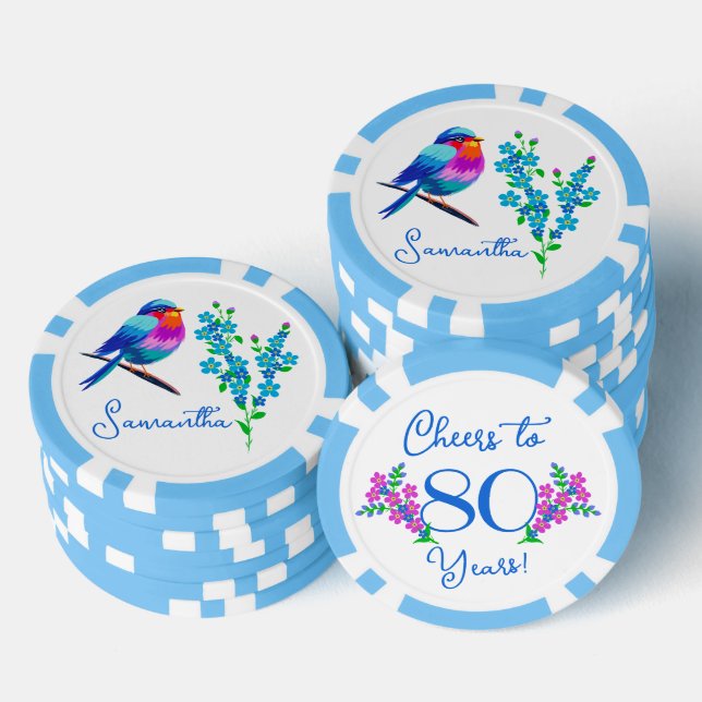 Fichas De Póquer Los pájaros azules me olvidan, no las flores 80 añ (Pila)