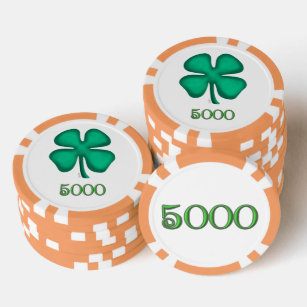 Fichas De Póquer Lucky 4 Leaf Irish Clover org 5K strik poker chip