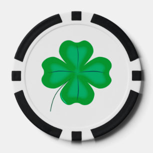 Fichas De Póquer Lucky Four Leaf Shamrock