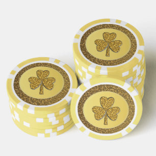 Fichas De Póquer Lucky Irish Shamrock Gold Coin