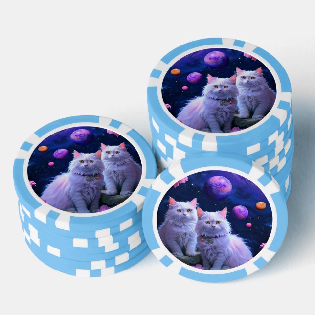 Fichas De Póquer Lucky Poker Chips for Cat Lovers (Pila)