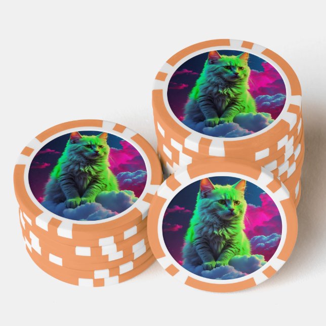 Fichas De Póquer Lucky Poker Chips for Cat Lovers (Pila)